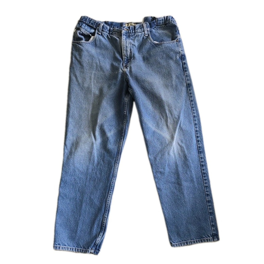 L.L. Bean Comfort Waist Men's 37x32 Blue Jeans 100% CTN‎ 250265 Relax Fit Casual